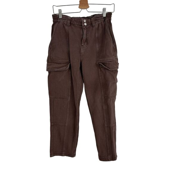 PacSun Elastic Waist Cargo Jeans – Brown Utility Streetwear – women’s M - Picture 12 of 12